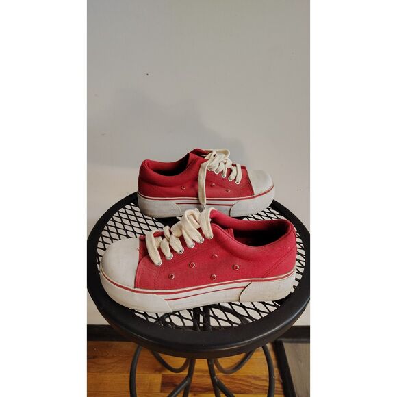 City Sneaks Red Sparkle Platform Shoes Size 6 - Picture 2 of 7